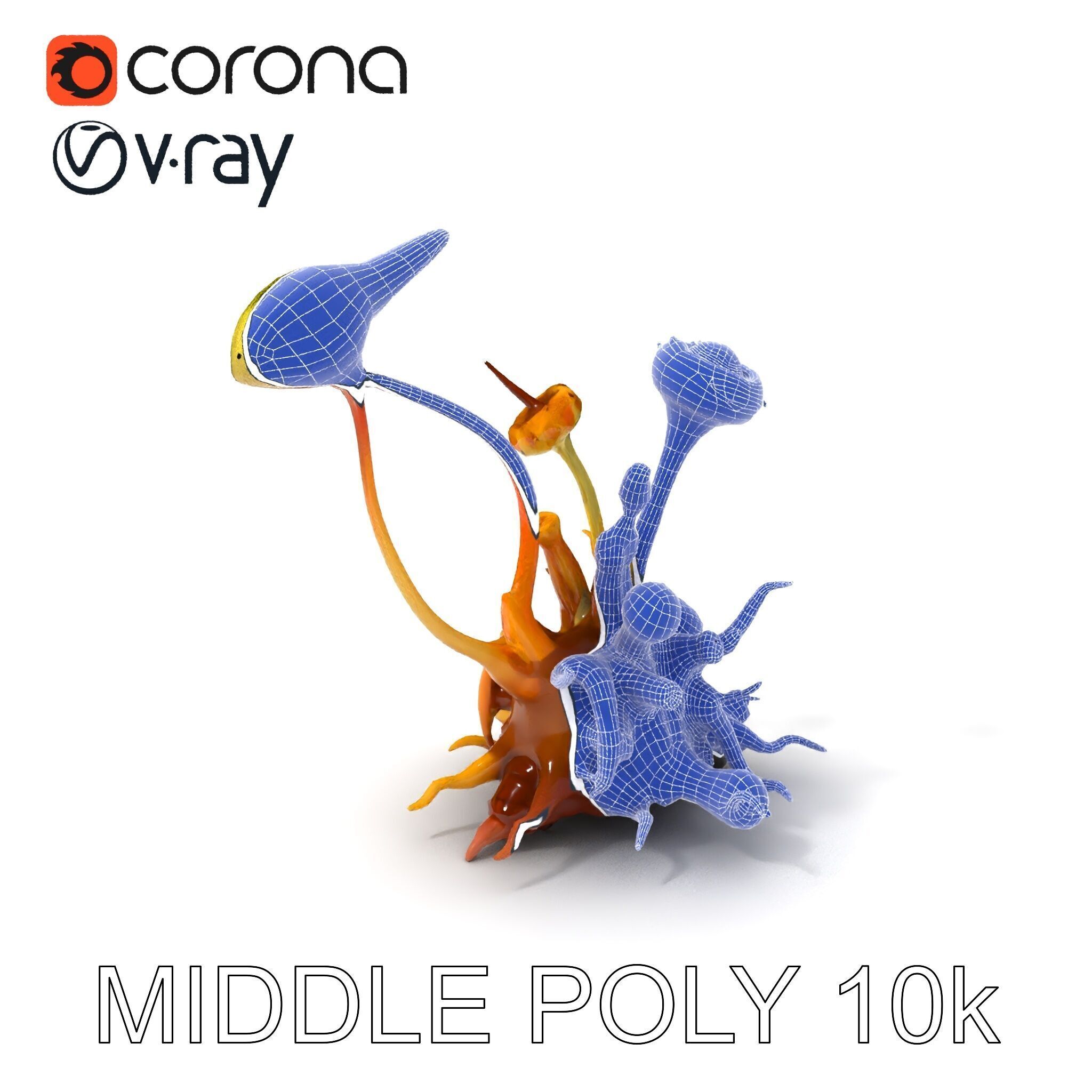 Alien Plant Creature Model Pack with PBR Textures Low-poly 3D model_12