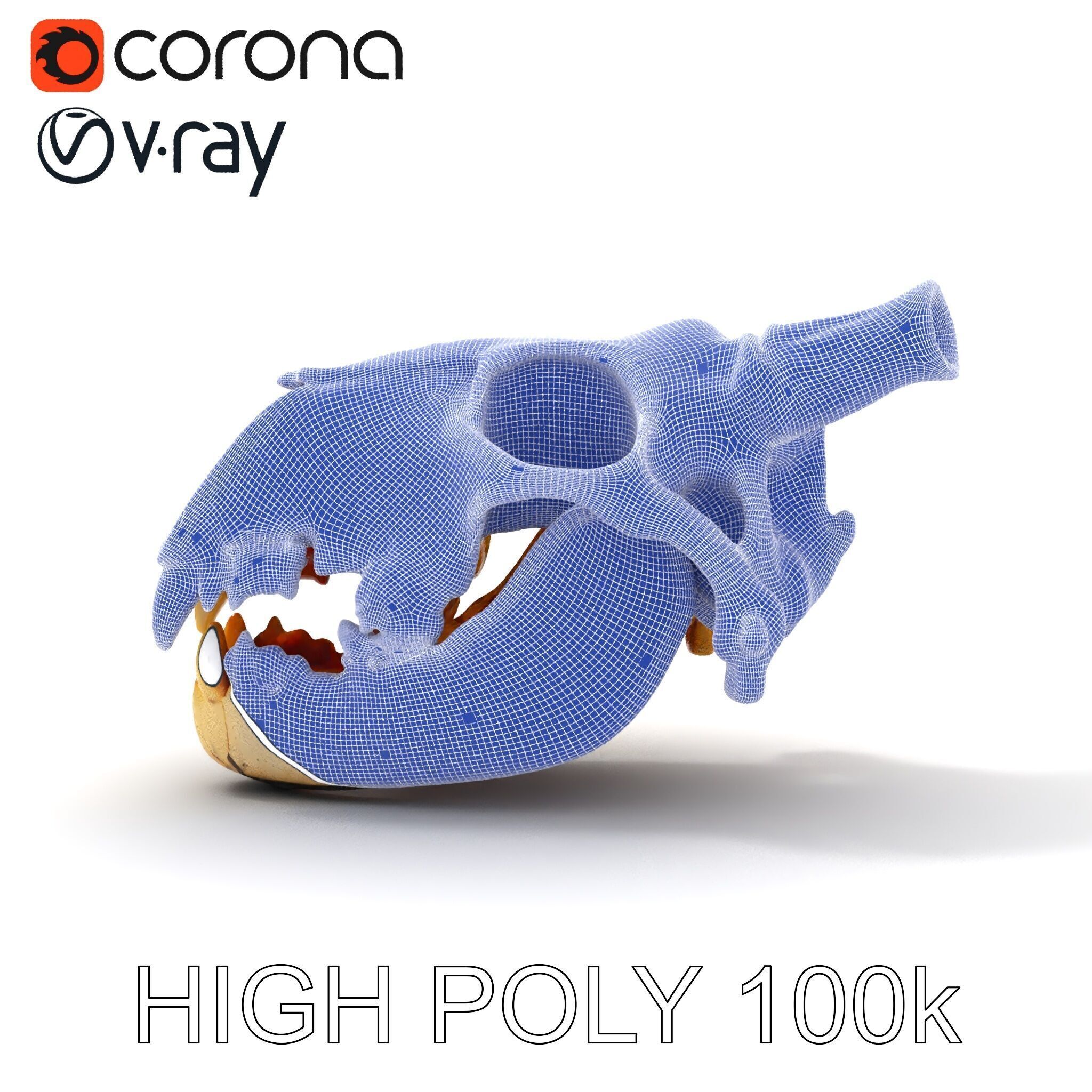 Realistic Animal Skull Model Pack for Animation Low-poly 3D model_19