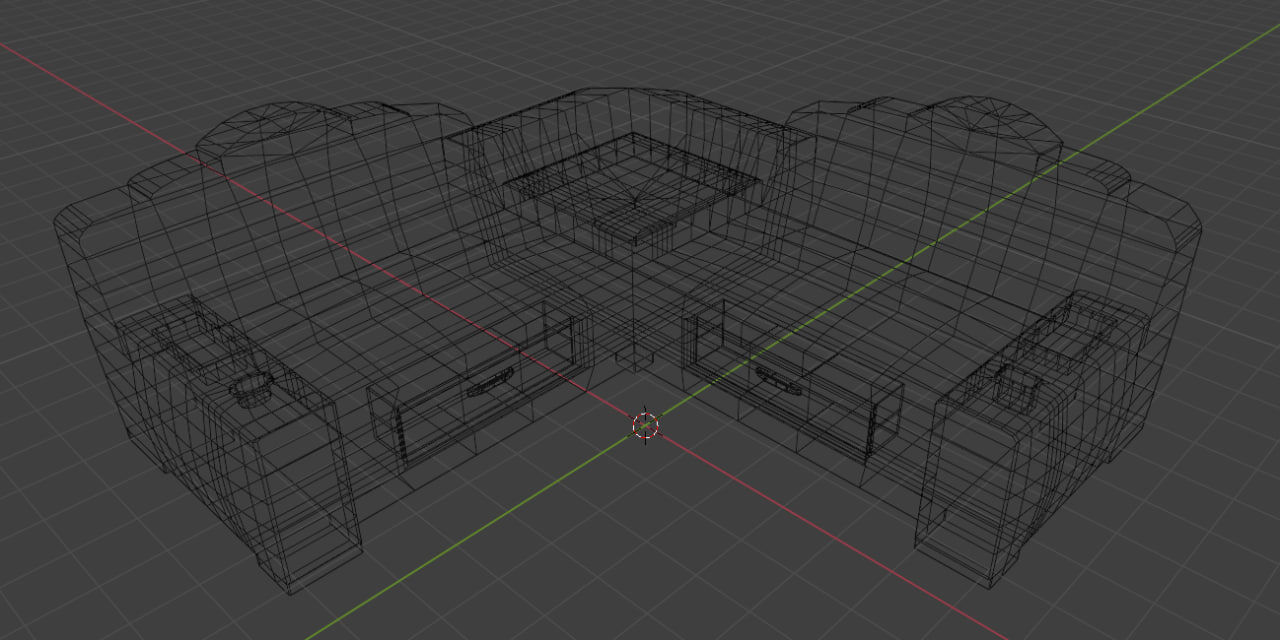 Sofa with drink coasters 3D model_2