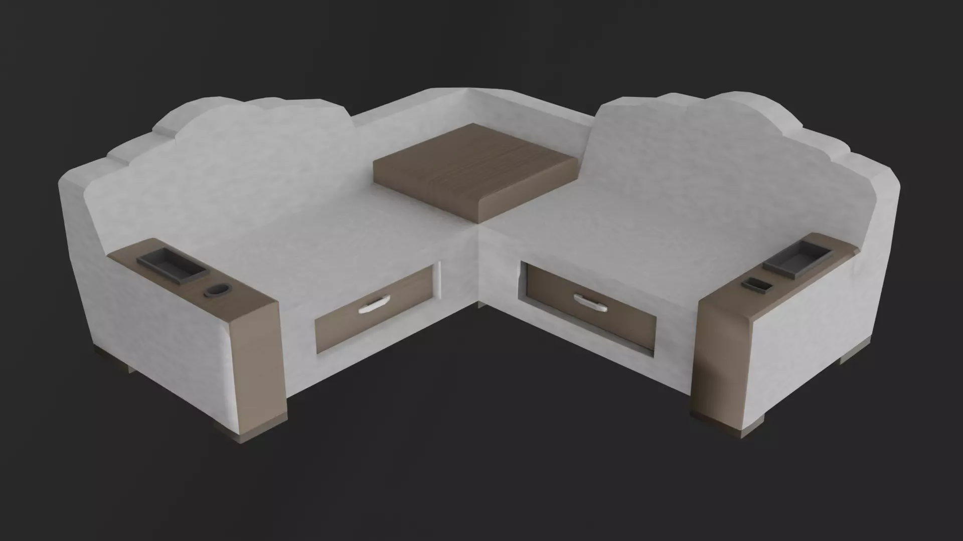 Sofa with drink coasters 3D model_0