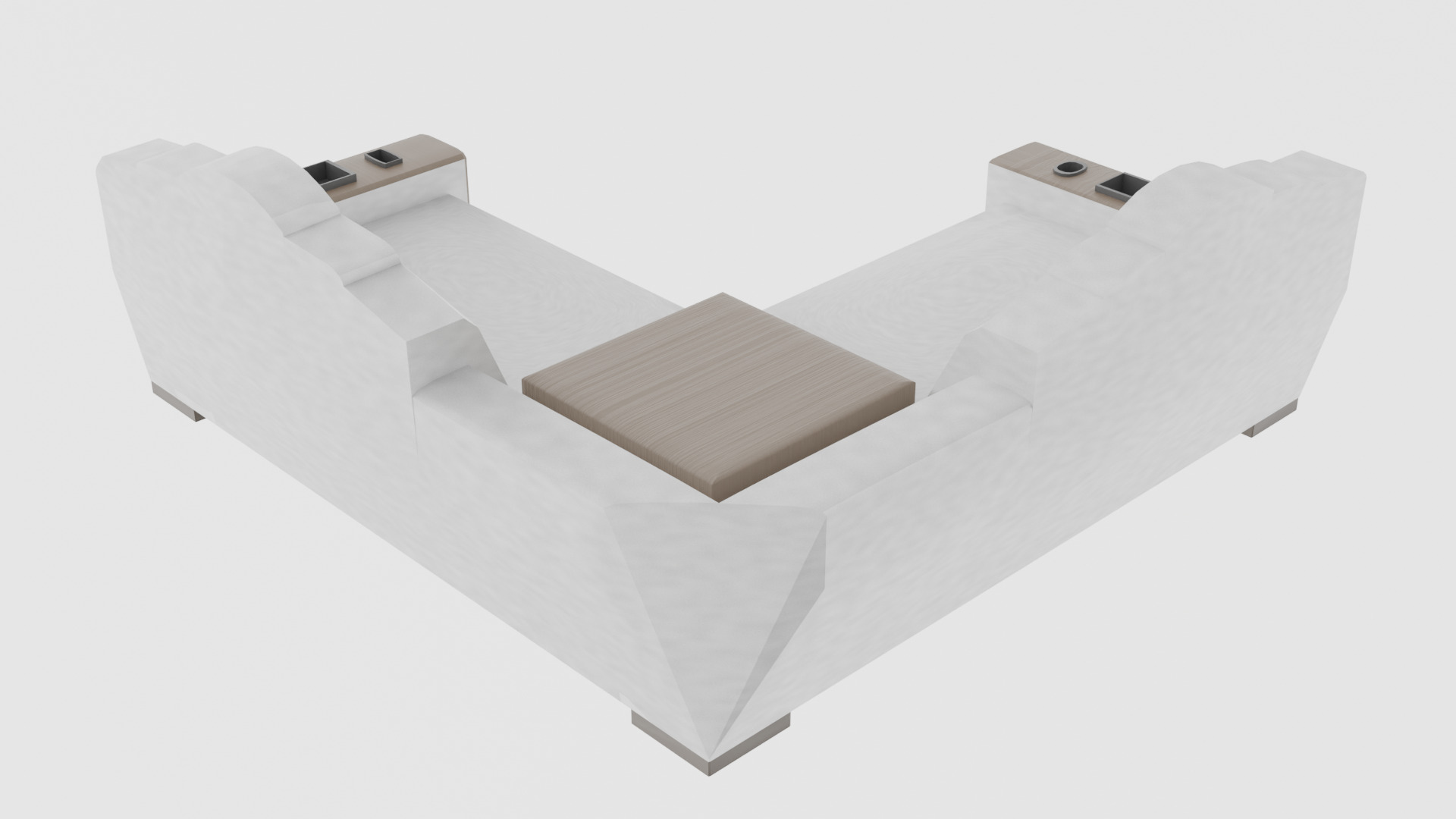 Sofa with drink coasters 3D model_1