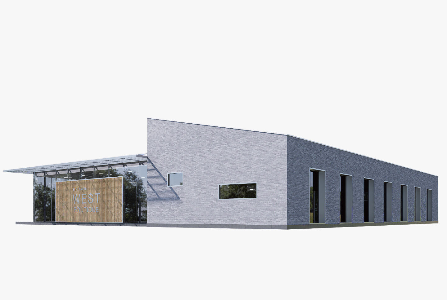 commercial building Low-poly 3D model_7