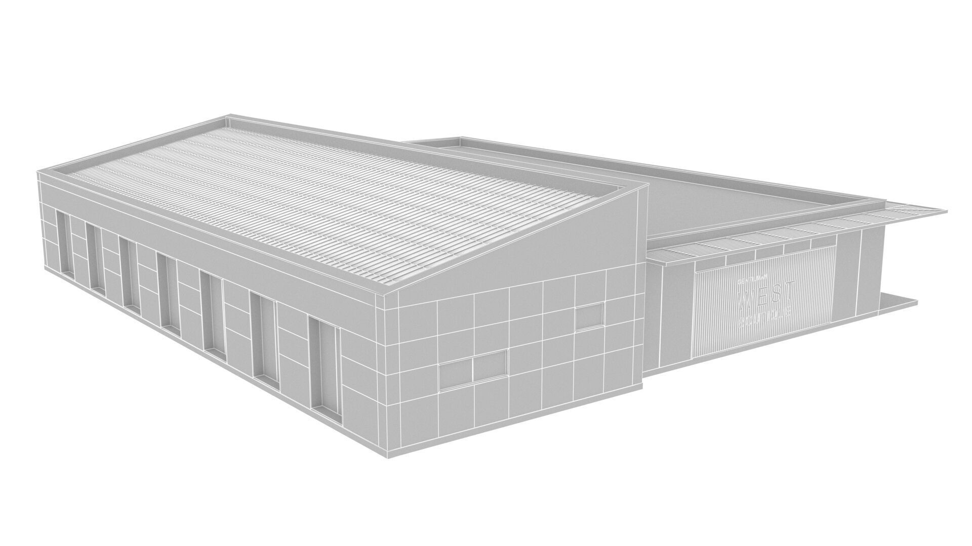 commercial building Low-poly 3D model_13