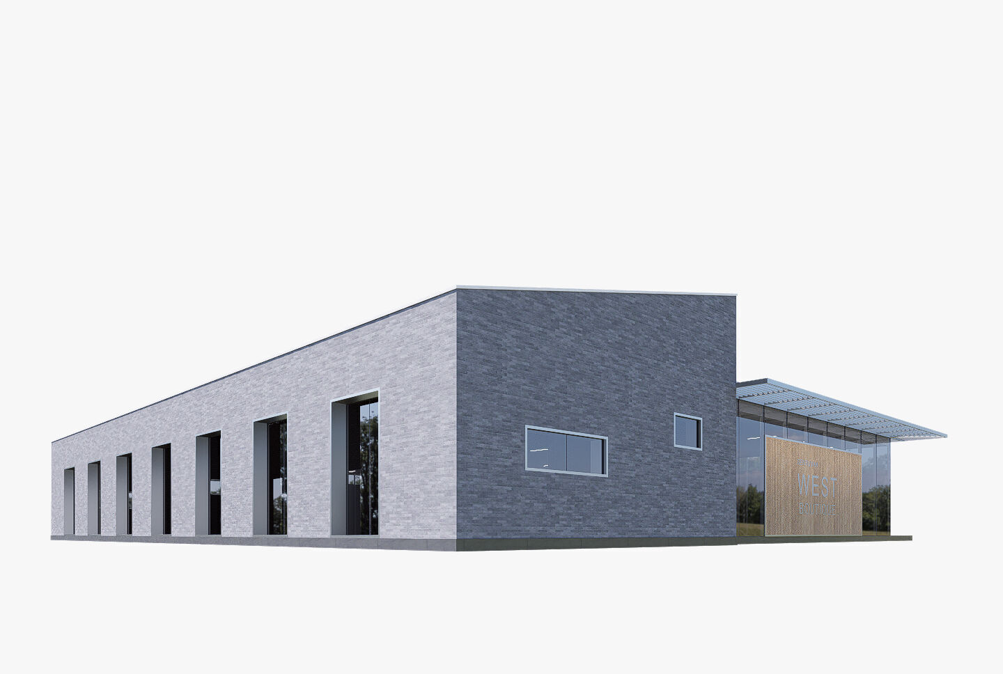 commercial building Low-poly 3D model_6