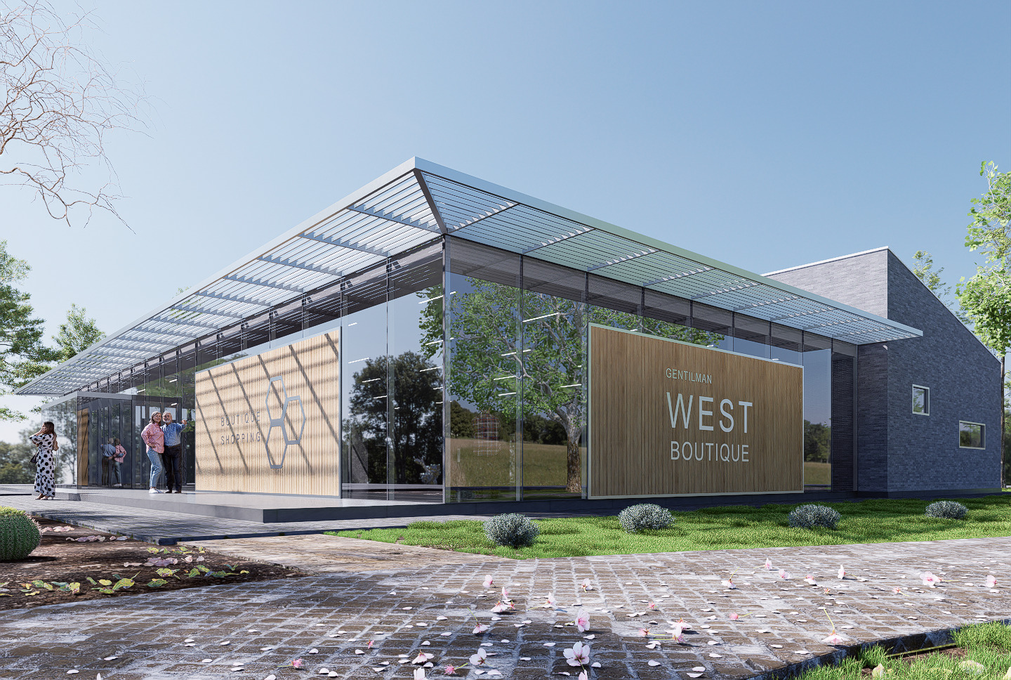 commercial building Low-poly 3D model_4