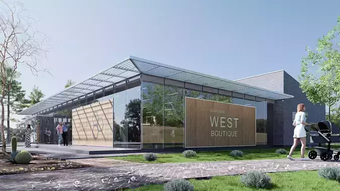 commercial building Low-poly 3D model