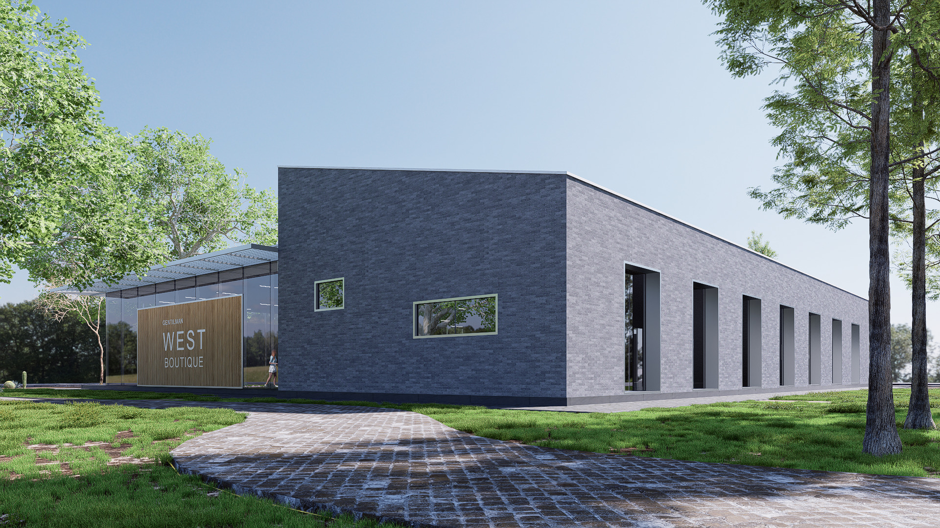 commercial building Low-poly 3D model_5