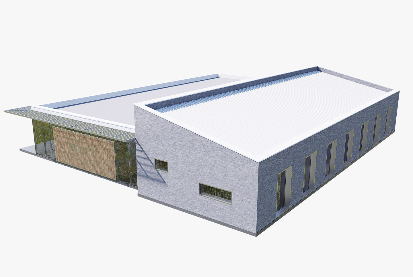 commercial building Low-poly 3D model_8
