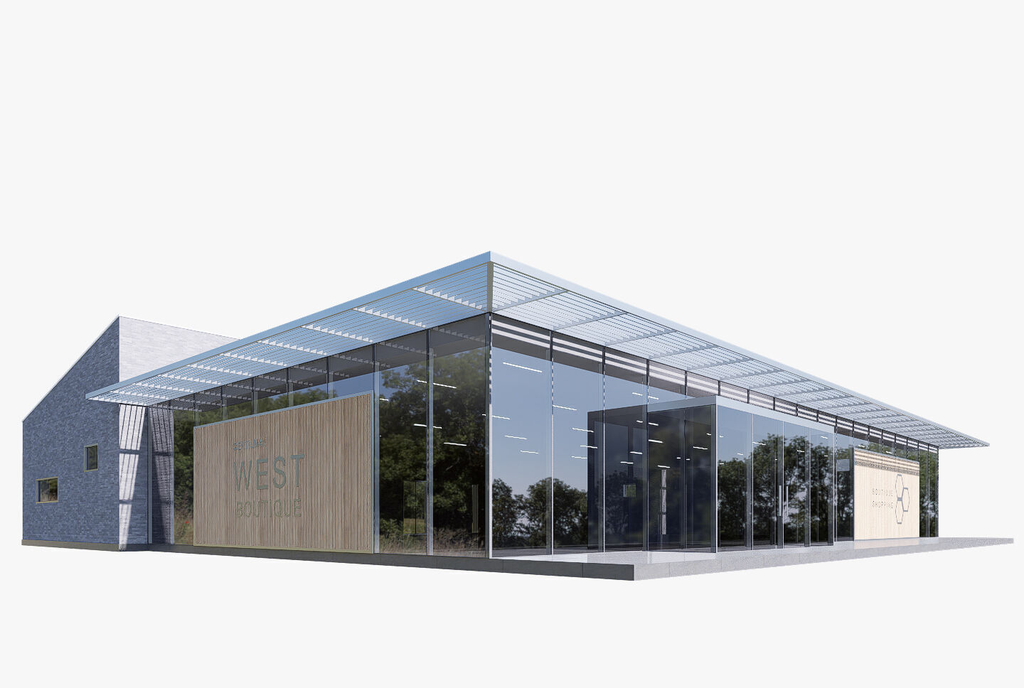 commercial building Low-poly 3D model_11