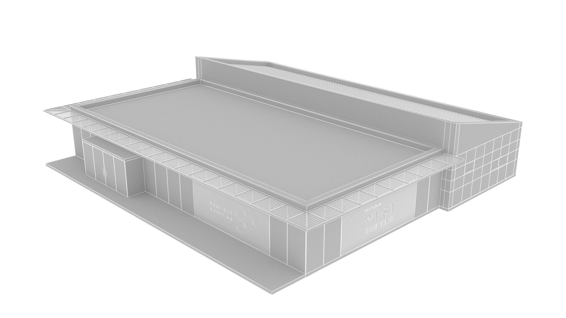 commercial building Low-poly 3D model_12