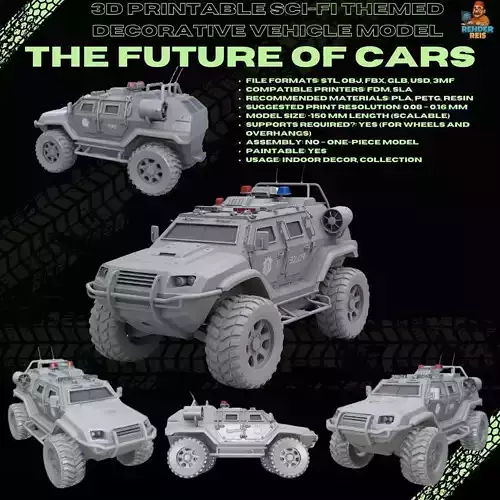 3D Printable Police Tactical Vehicle 3D print model