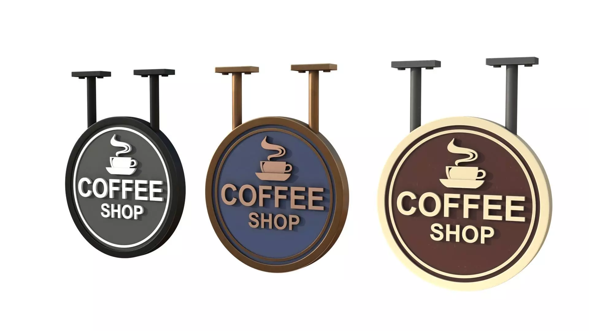 Signboards coffee shop 3D model