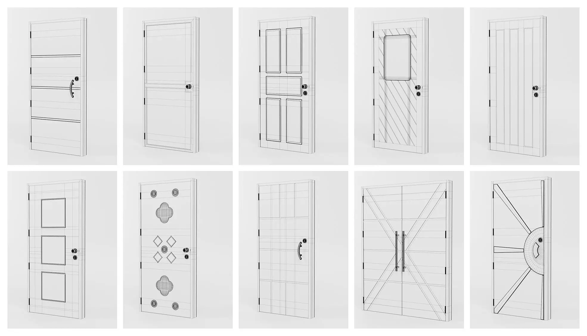 Doors Bundle CG1 3D model_3