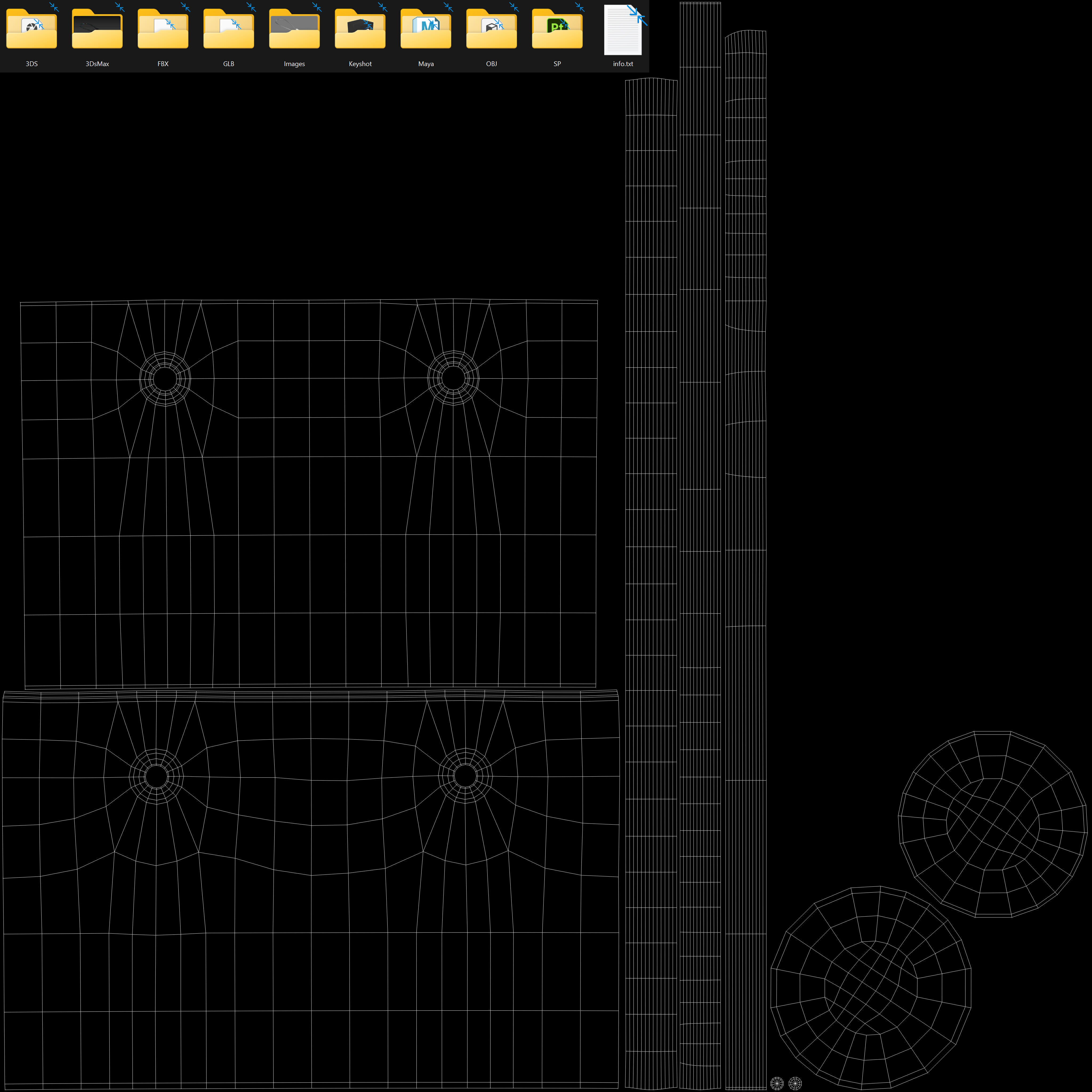 Keychain Ten 3D Model key ring with chain Low-poly 3D model_2