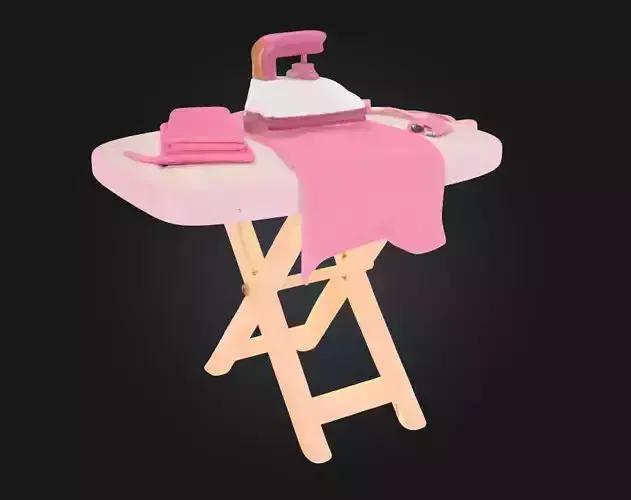 Pastel Laundry Scene  Soft Hues for a Serene Domestic Moment 3D model