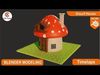 Smurf House 3D Model  Fantasy Cartoon Mushroom House Low-poly 3D model_1