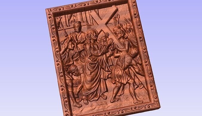 Second station of the cross digital cnc stl file Free 3D print model