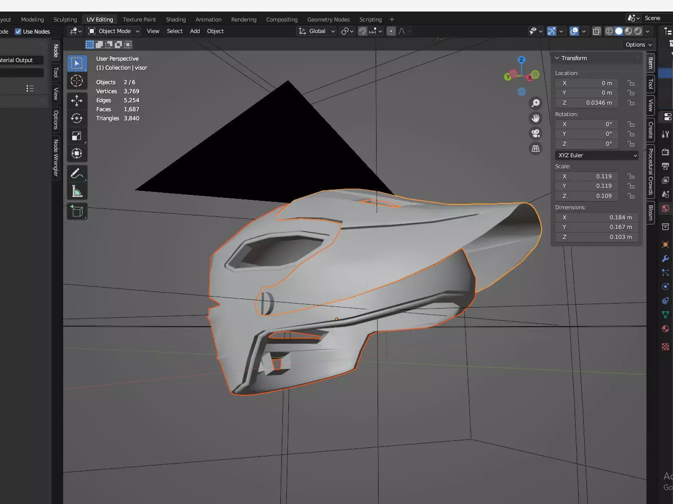 Mountain Bike Helmet Lowpoly Low-poly 3D model