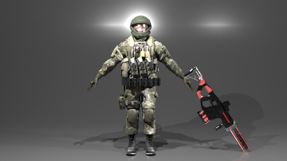 Game play Soldier 3D model_1