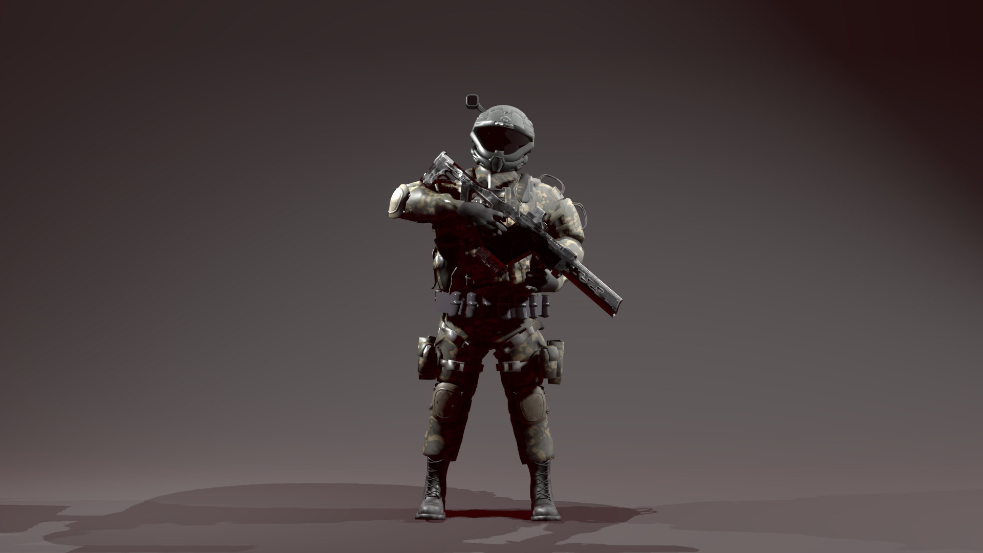 Game play Soldier 3D model_2