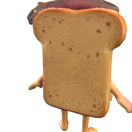 Bread Lady Whimsical Food  Low-poly 3D model 5
