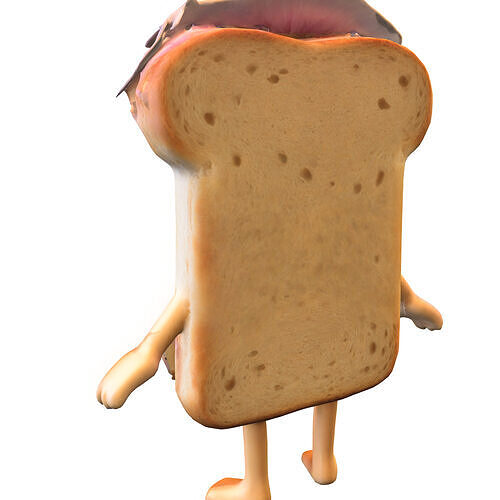 Bread Lady Whimsical Food  Low-poly 3D model 4