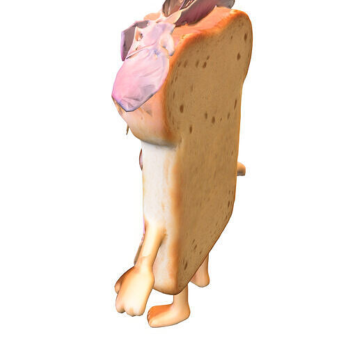 Bread Lady Whimsical Food  Low-poly 3D model 2