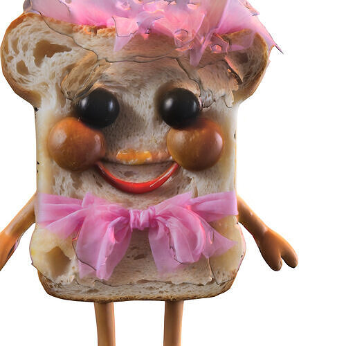 Bread Lady Whimsical Food  Low-poly 3D model 3