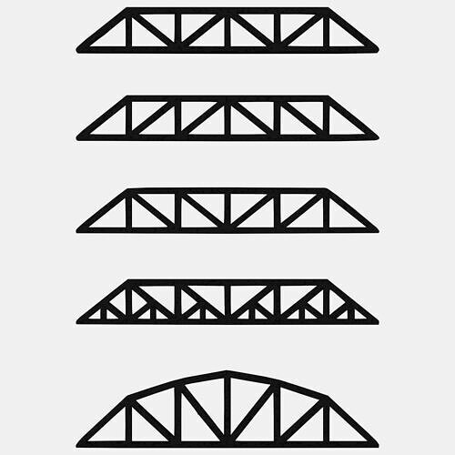 5 Models - Steel Roof Frames A 3D print model