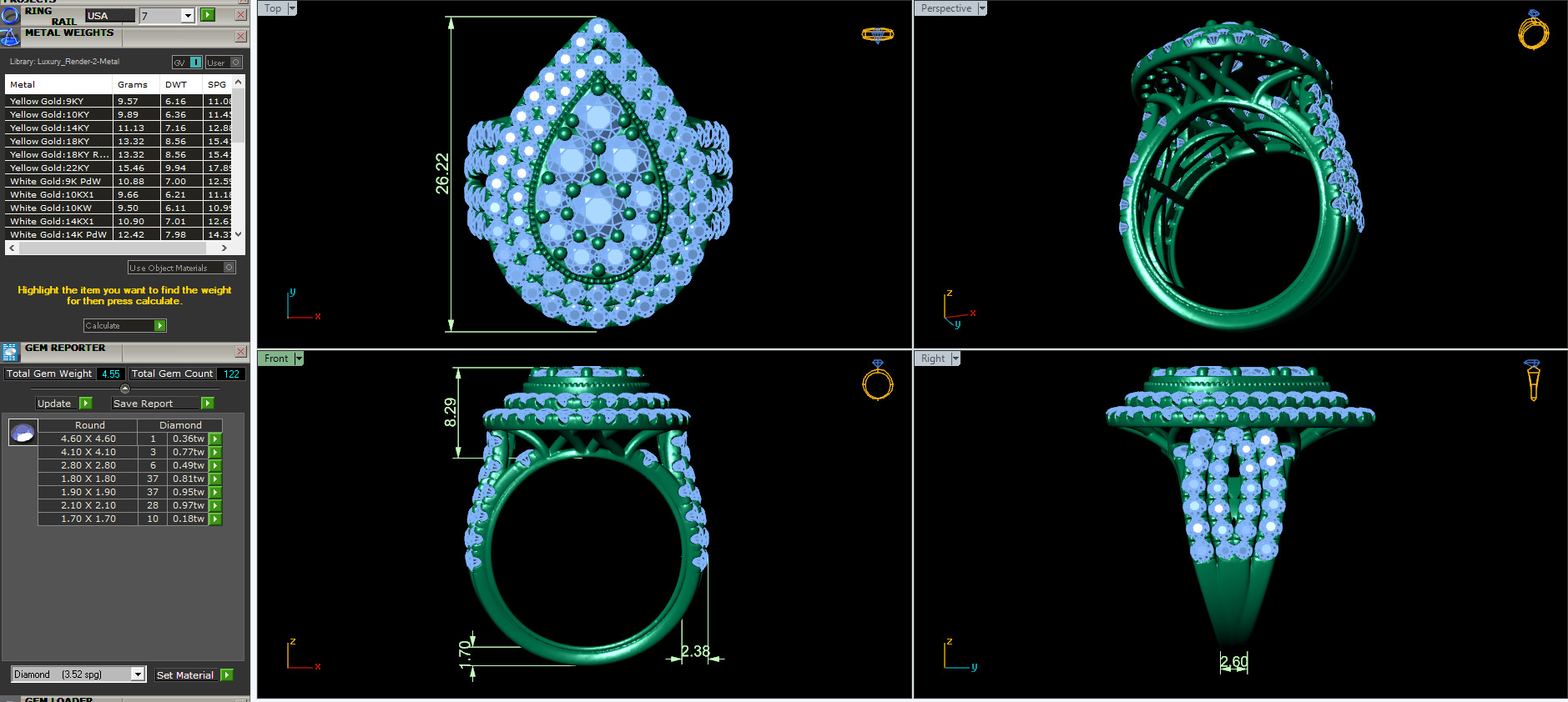Engagement rings 3D print model_5