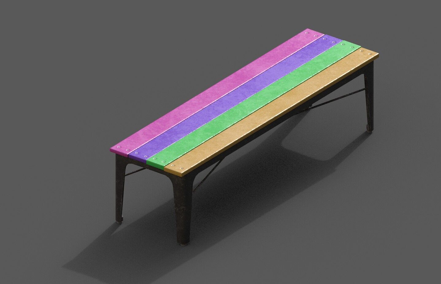 Mega Pack 32 Street Bench Low-poly 3D model_73