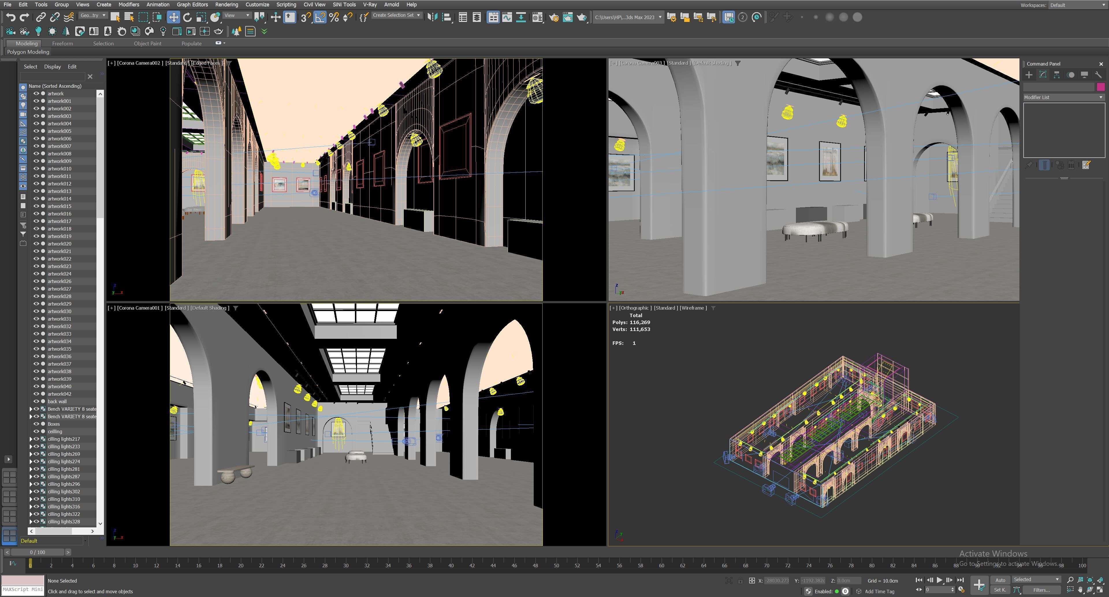 Interior Art Gallery 03 Low-poly 3D model_18