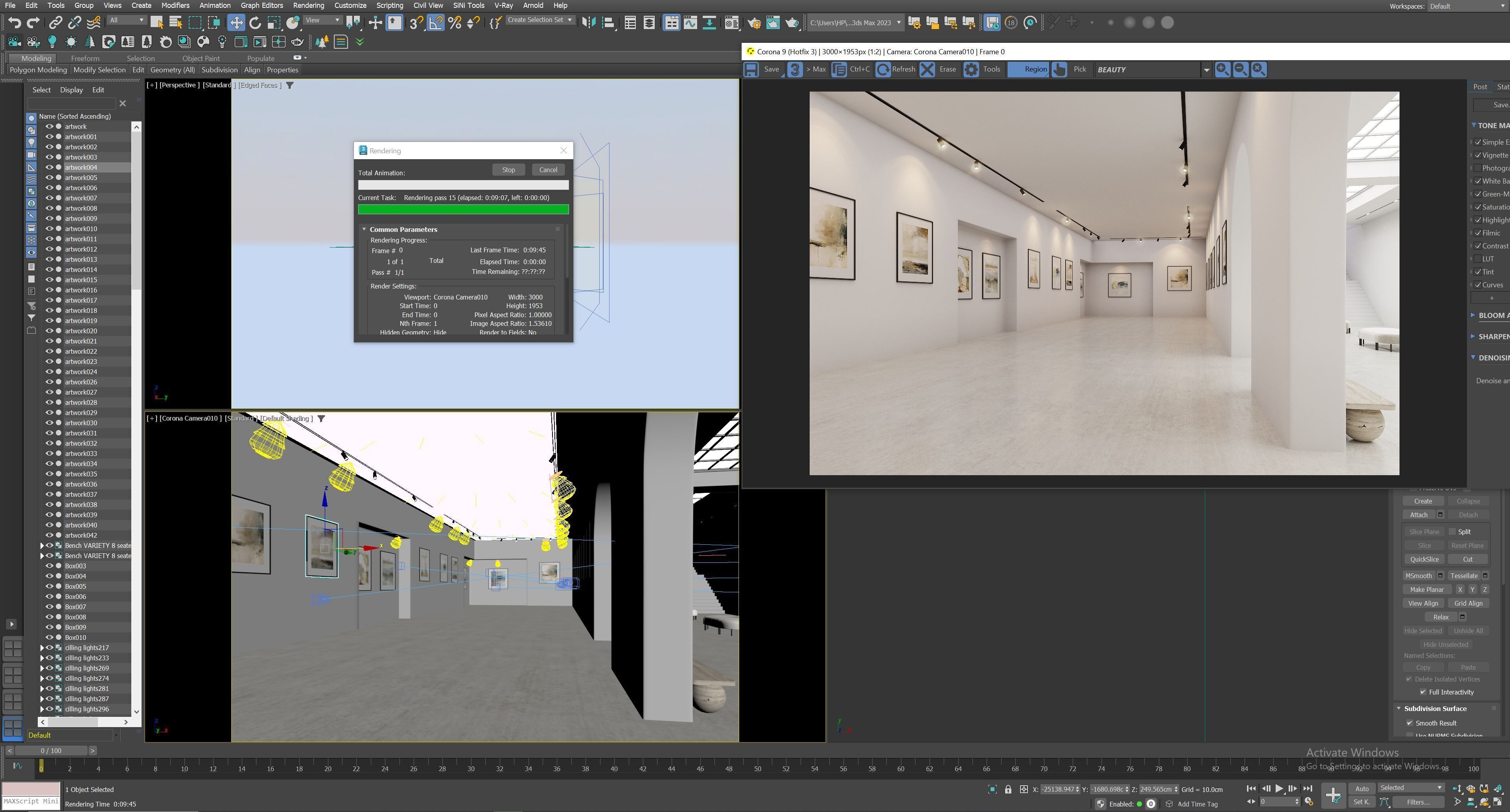Interior Art Gallery 03 Low-poly 3D model_17