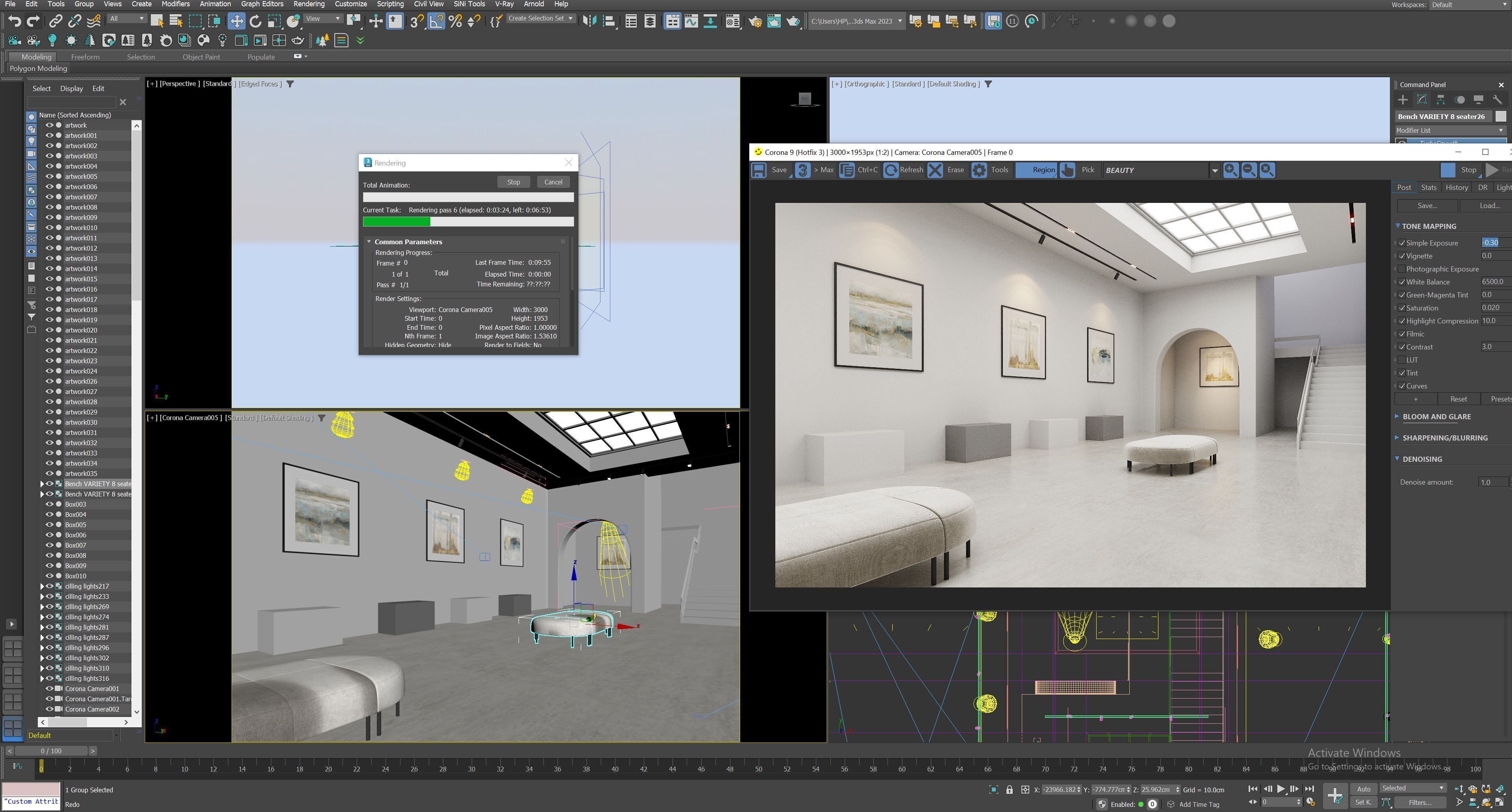Interior Art Gallery 03 Low-poly 3D model_15