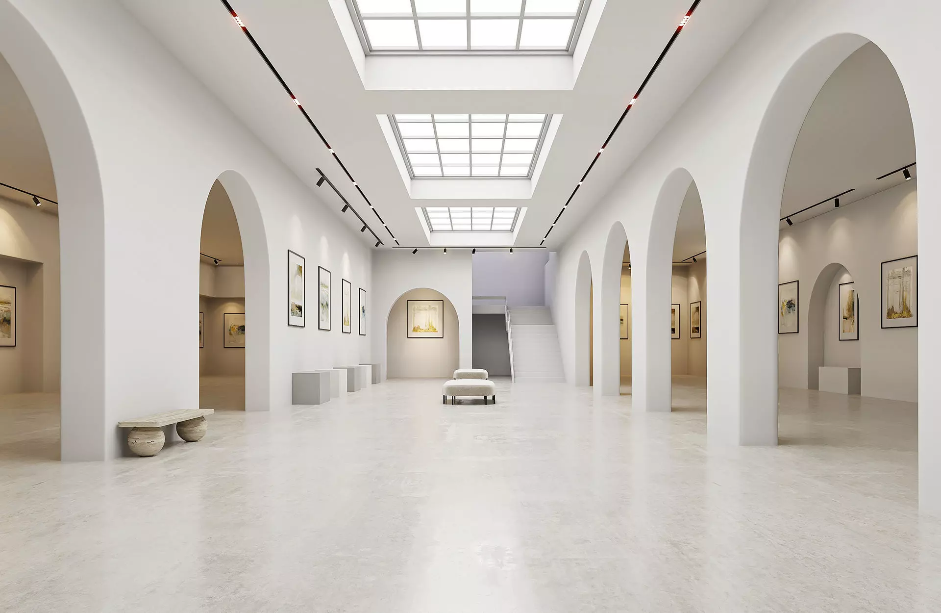 Interior Art Gallery 03 Low-poly 3D model_0