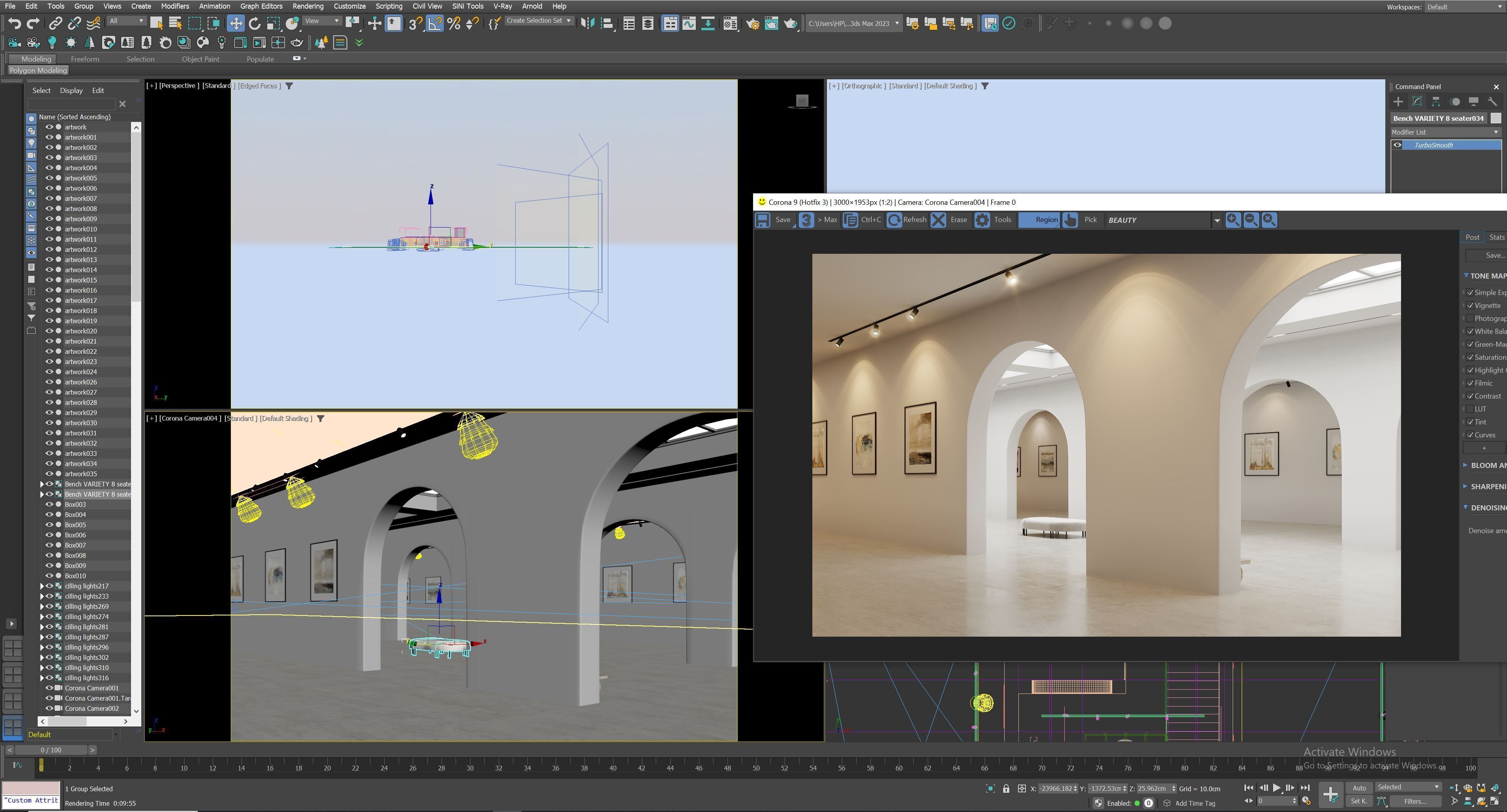 Interior Art Gallery 03 Low-poly 3D model_14