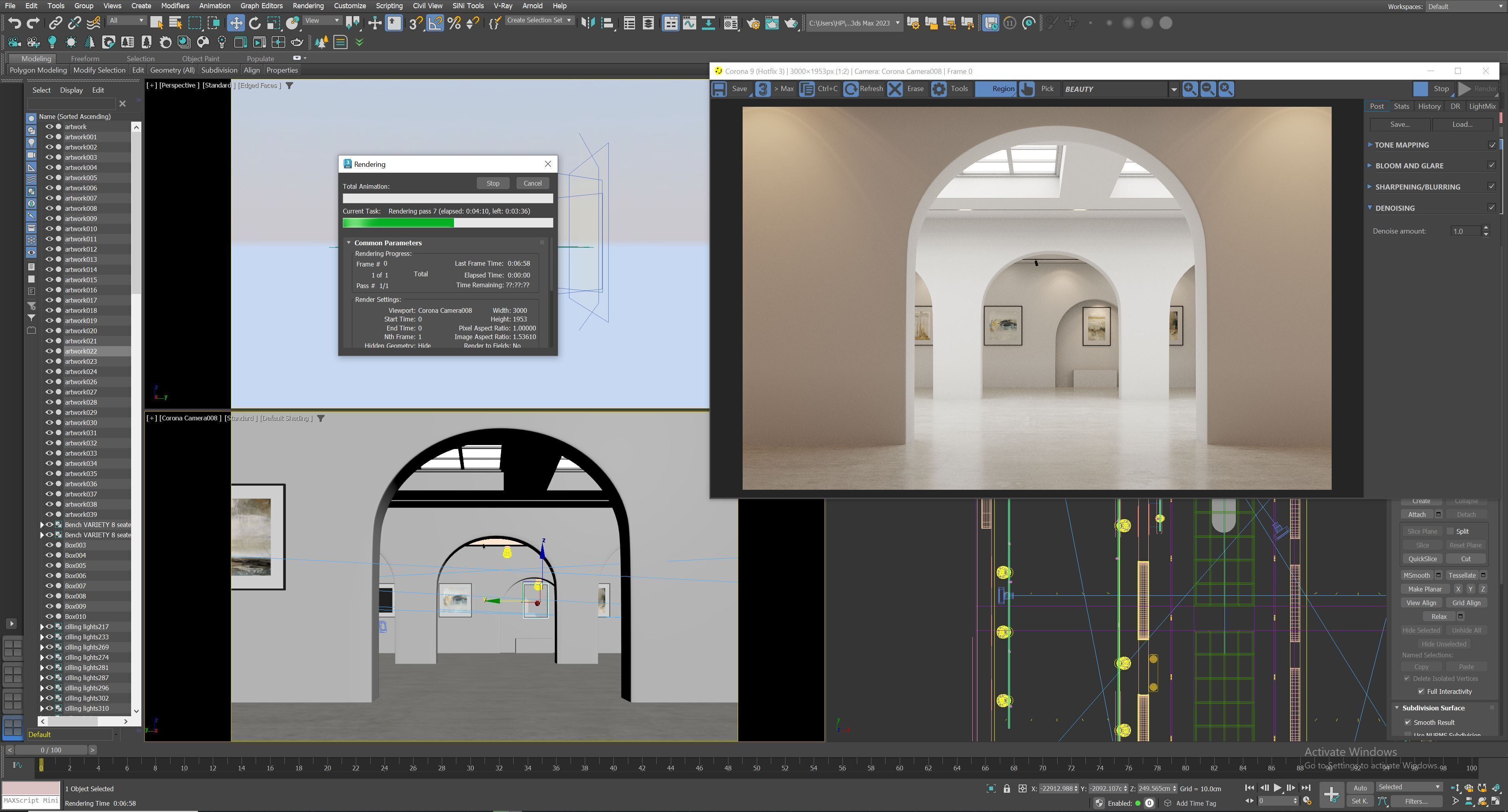 Interior Art Gallery 03 Low-poly 3D model_16