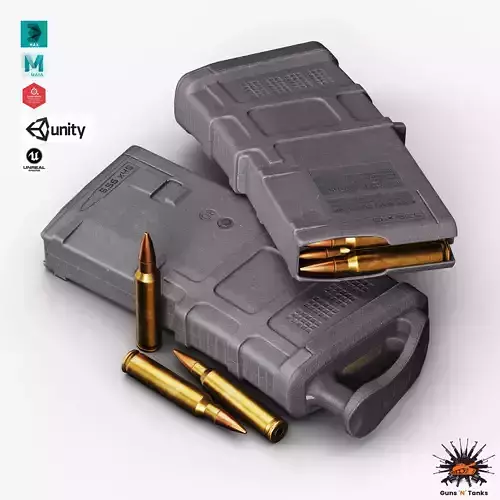 AR15 Polymer 20R Magazine Low-poly 3D model