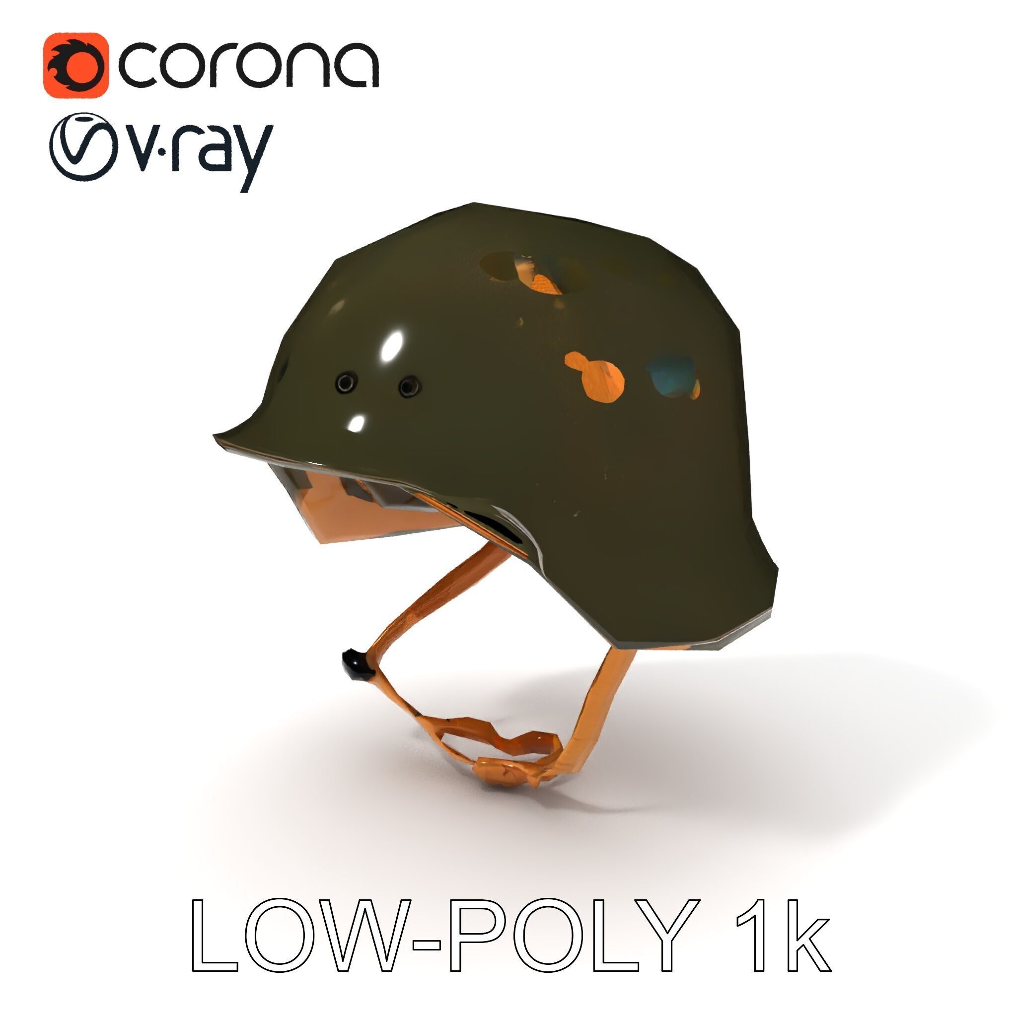 Military Helmet D Model Pack with Detailed Textures Low-poly 3D model_26