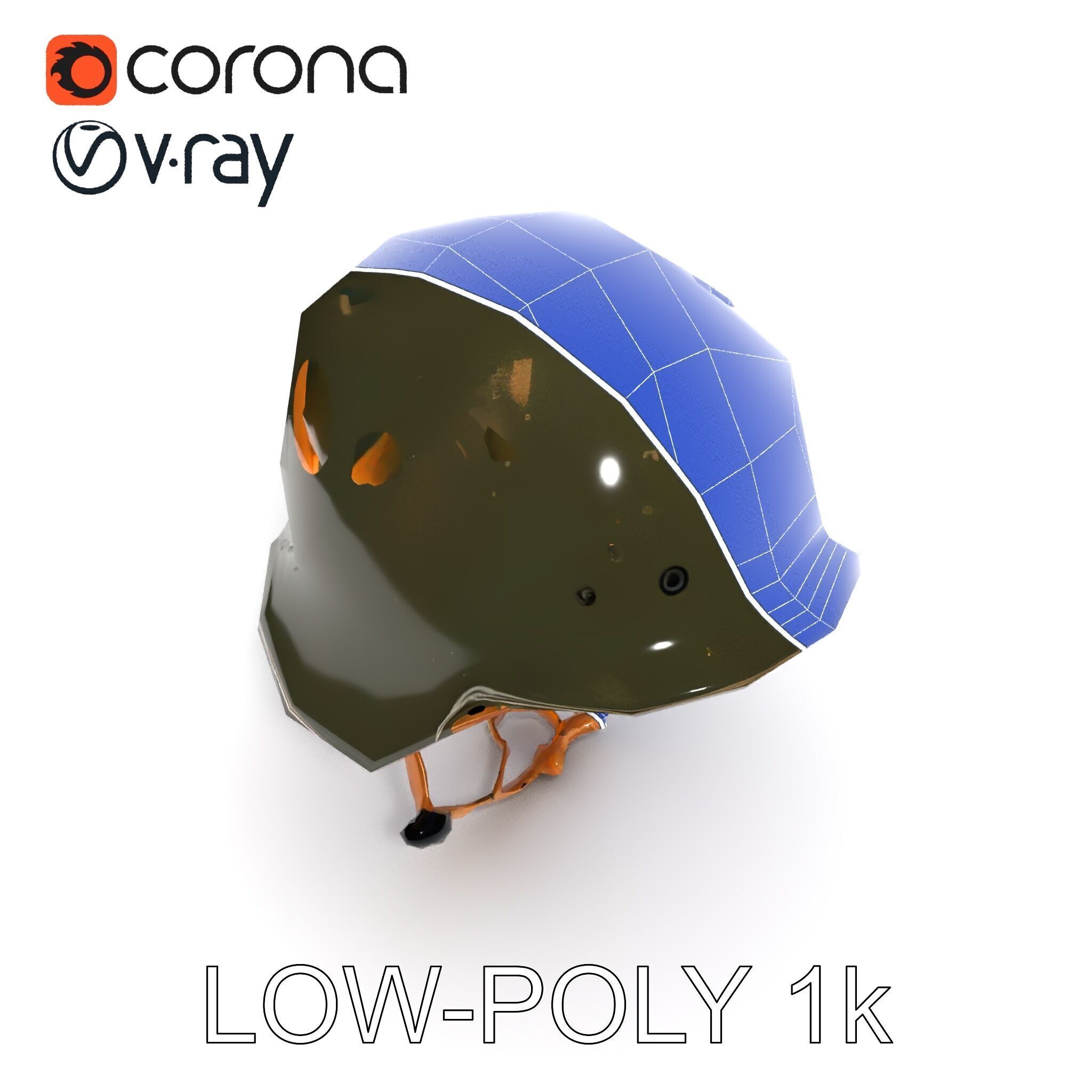 Military Helmet D Model Pack with Detailed Textures Low-poly 3D model_13