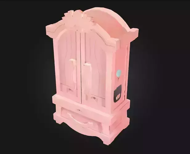 Floral Pink Cabinet Delicate Charm with a Vintage Touch 3D model