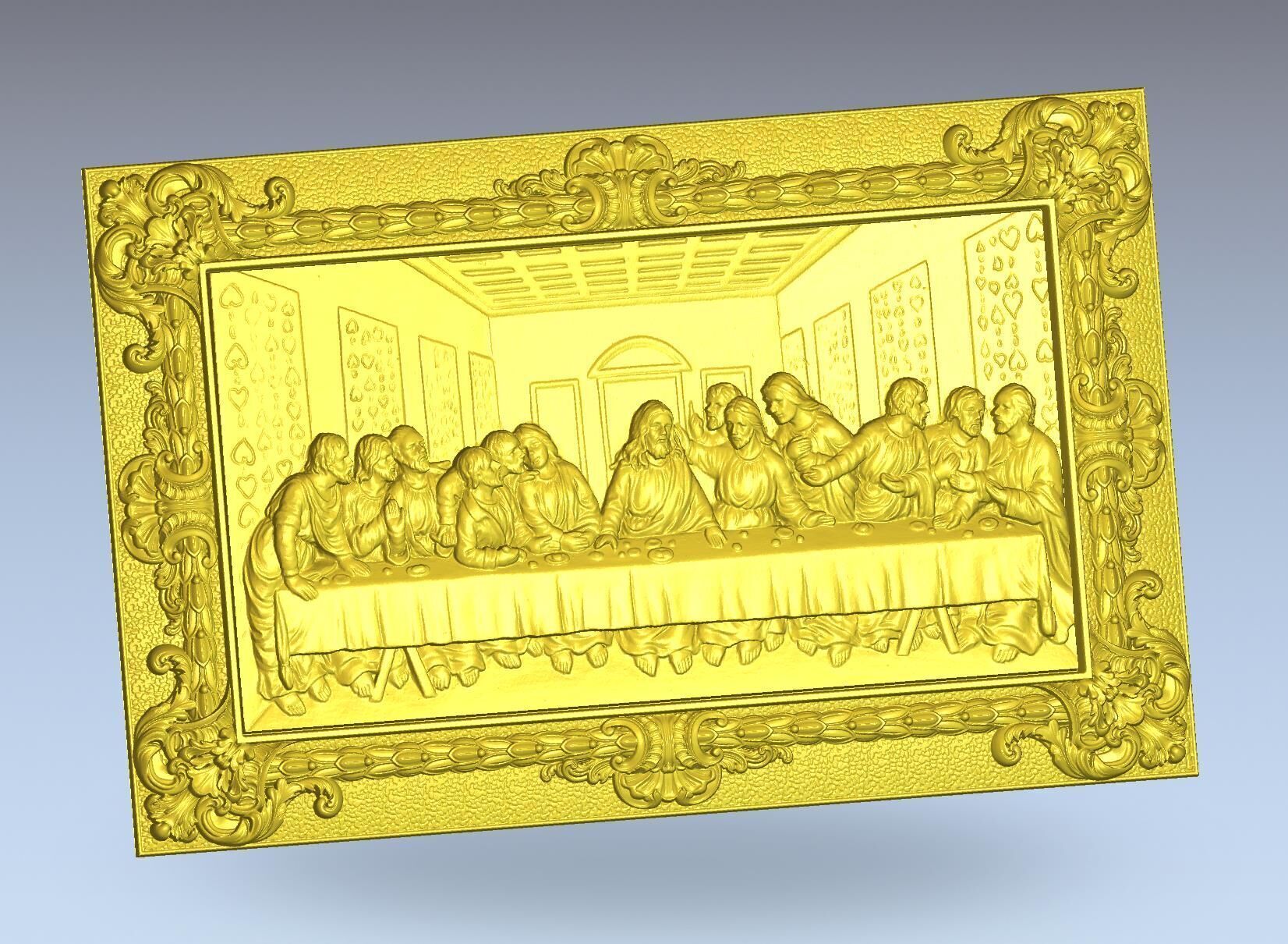 Last supper stl 3D print model_1