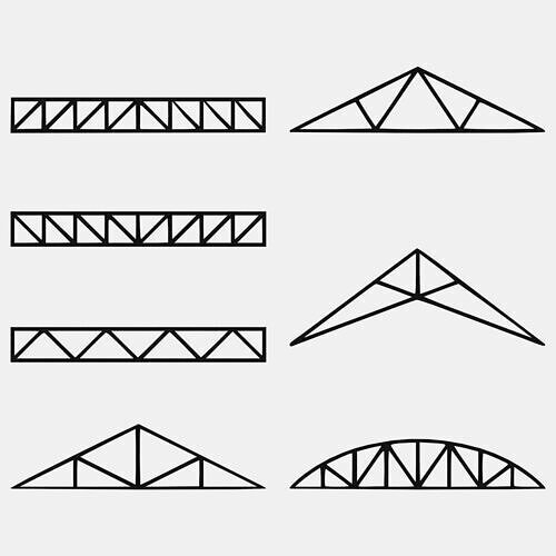 7 Models - Steel Roof Frames  3D print model