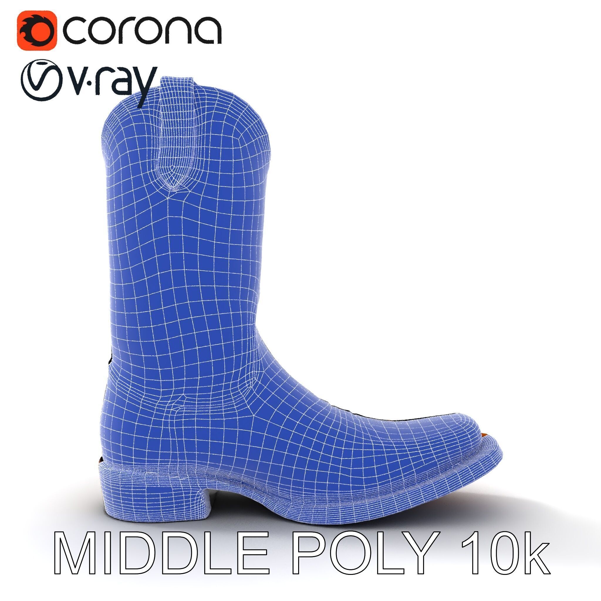 Decorative Cowboy Boot D Model Pack Low-poly 3D model_30