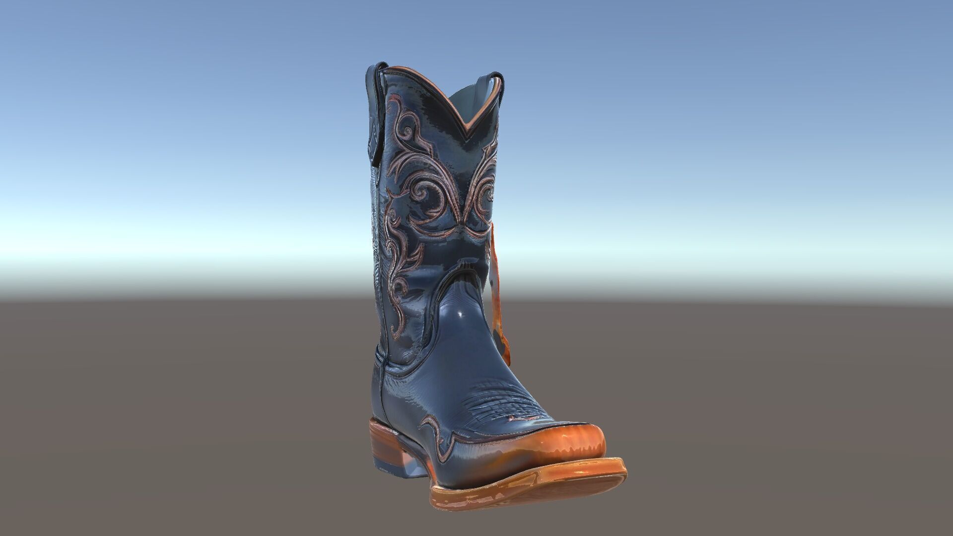Decorative Cowboy Boot D Model Pack Low-poly 3D model_5