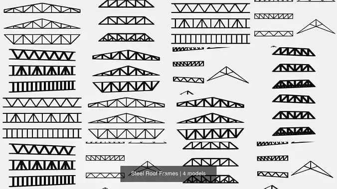 Steel Roof Frames 3D Model Collection