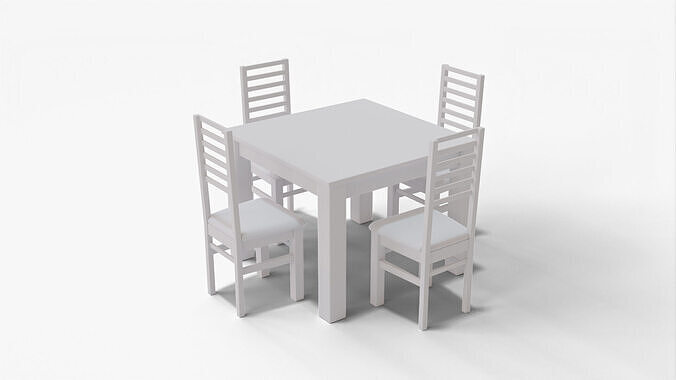 Dining Table Set 3D model 6