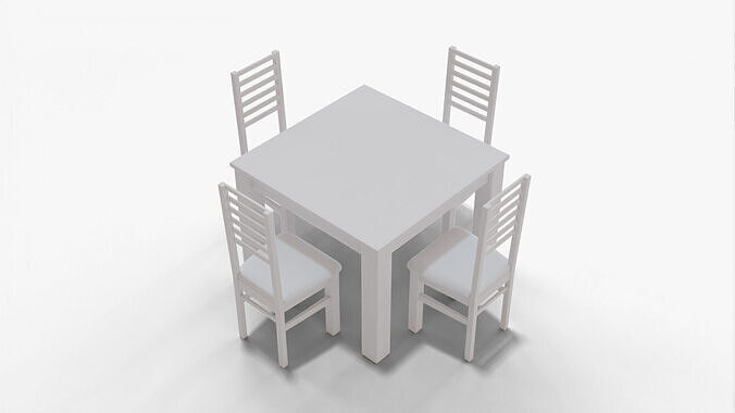 Dining Table Set 3D model 7