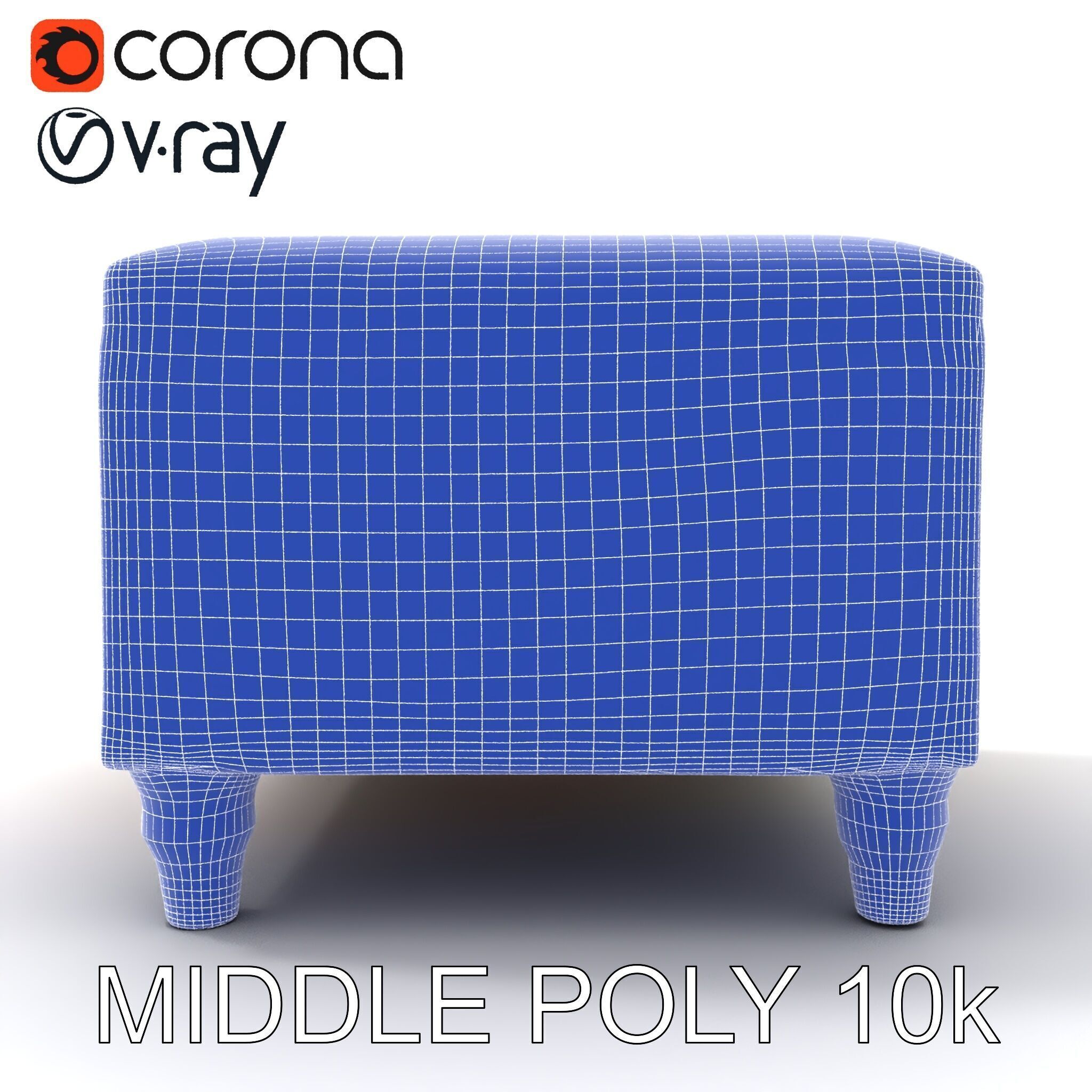 Colorful Ottoman with Floral Pattern model pack Low-poly 3D model_18