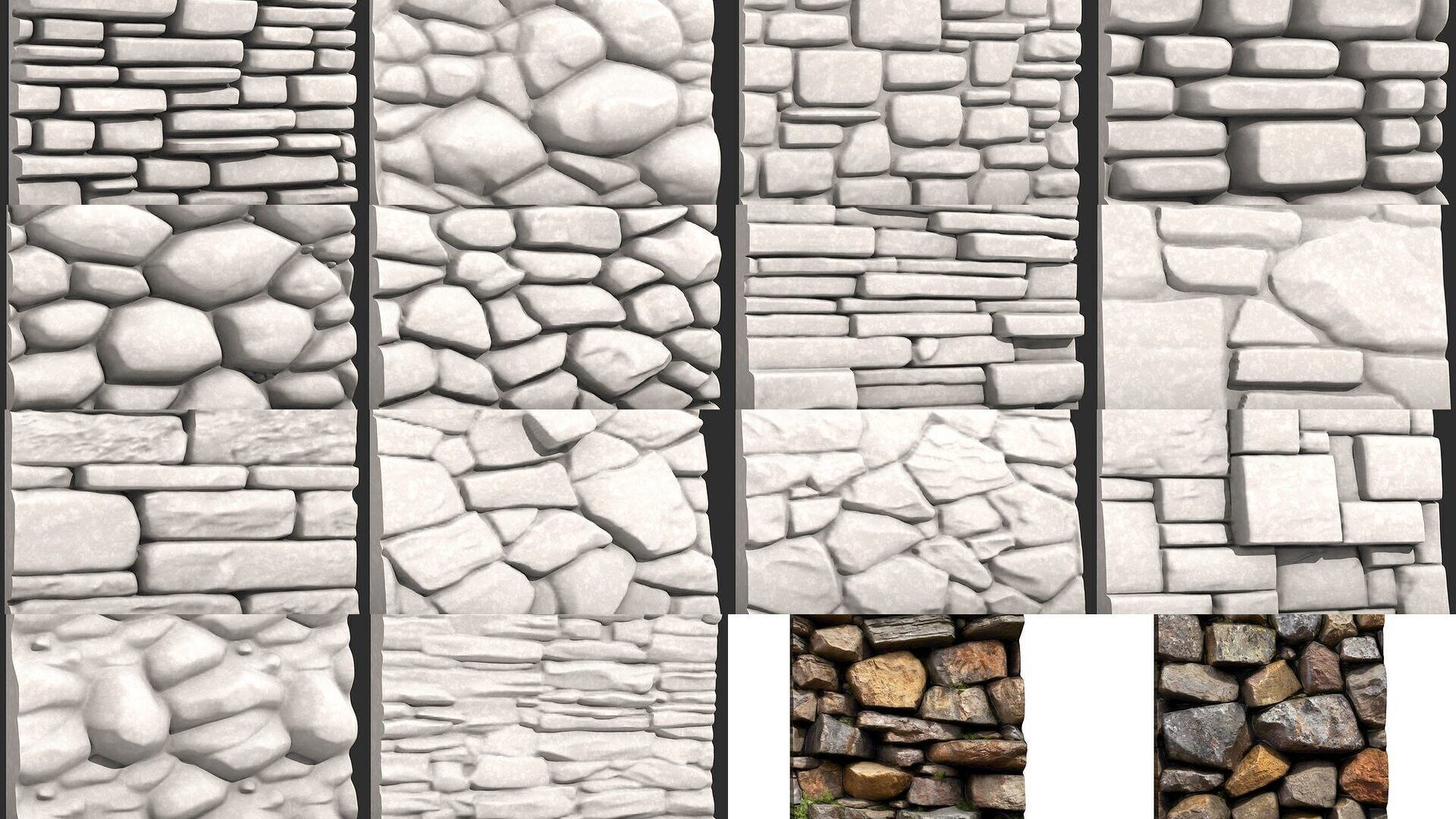 Stone Walls  3D Model Collection_5